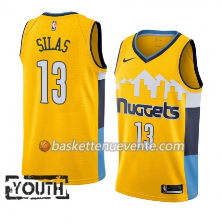 Maillot Basket Denver Nuggets Xavier Silas 13 2018-2019 Nike Jaune Swingman - Enfant